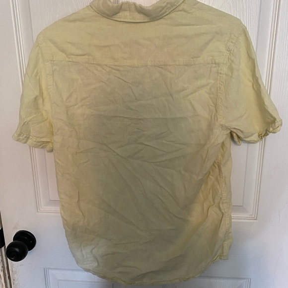 Magaschoni Yellow Casual Button Down Shirt Relaxed Fit - Picture 3 of 5